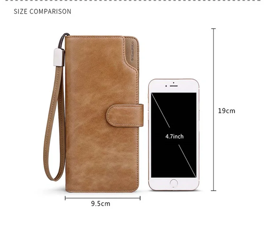 Мужской кожаный кошелек WILLIAMPOLO Длинный дизайнерский чехол для паспорта модный на