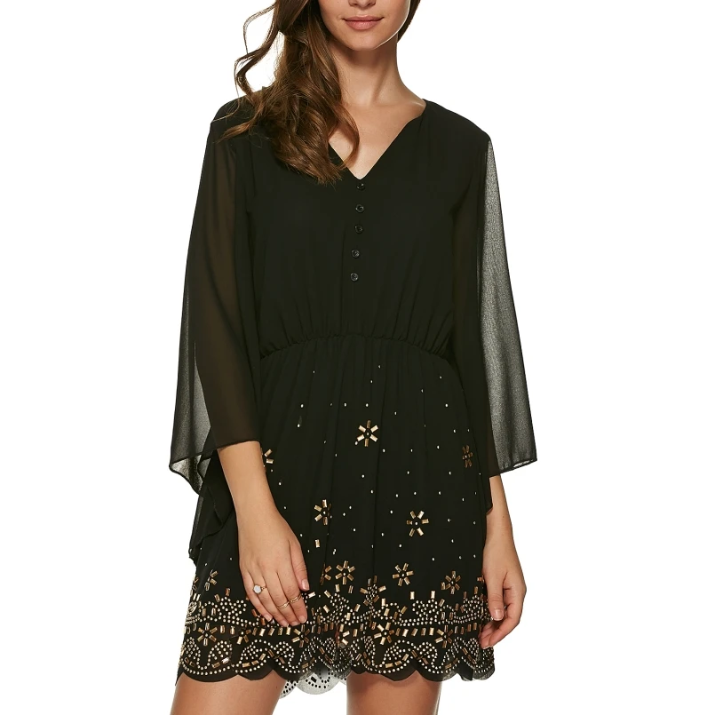 Loneyshow летнее платье плюс Размеры Для женщин вышивкой пайетками Платья для