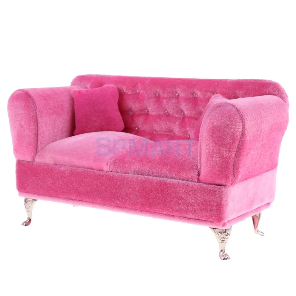 Exquisite Pink Long Sofa with Cushions Furniture for 1/6 Scale Dolls Accessories | Игрушки и хобби