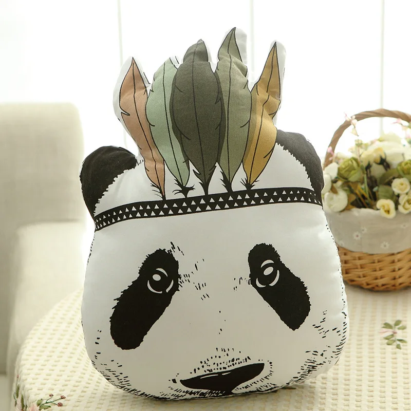 

Fashion Baby Stuffed Toys Pillow Kids Room Bed Sofa Decorative Indian Panda animal shaped cushions doll Children's Best Gift