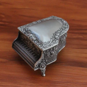 Новая модная шкатулка для ювелирных изделий, размер S, цинковый сплав, стандартная винтажная шкатулка в форме пианино для романтических подарков, шкатулка для хранения ювелирных изделий