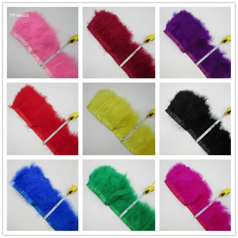 Оптовая продажа отделка из перьев индейки 6 ярдов окрашенное Настоящее