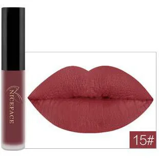 15 BearPaw beauty, женская помада, стойкая, водостойкая, матовая, жидкая губная помада с увлажняющим действием, бархатный блеск для губ, блеск для губ, тинт для губ - Цвет: 15