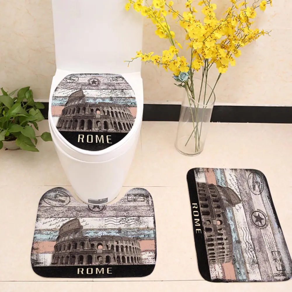 Фланель Ванная комната туалет из трех частей ковер Винтаж Англия Лондон башня