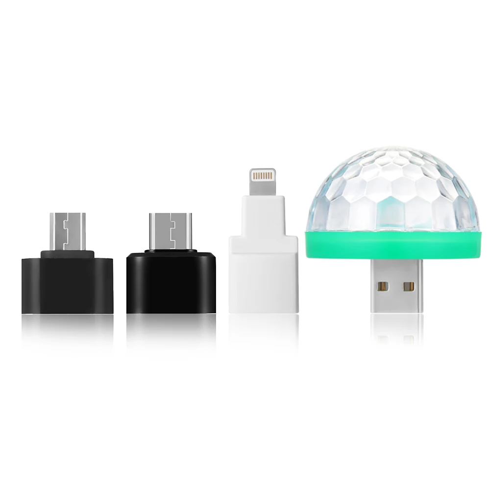 1 изделие, стильная мини-автомобиль USB атмосферный свет DJ RGB Красочная музыкальная резонаторная лампа для USB-C телефон музыкальный Управление магический шар