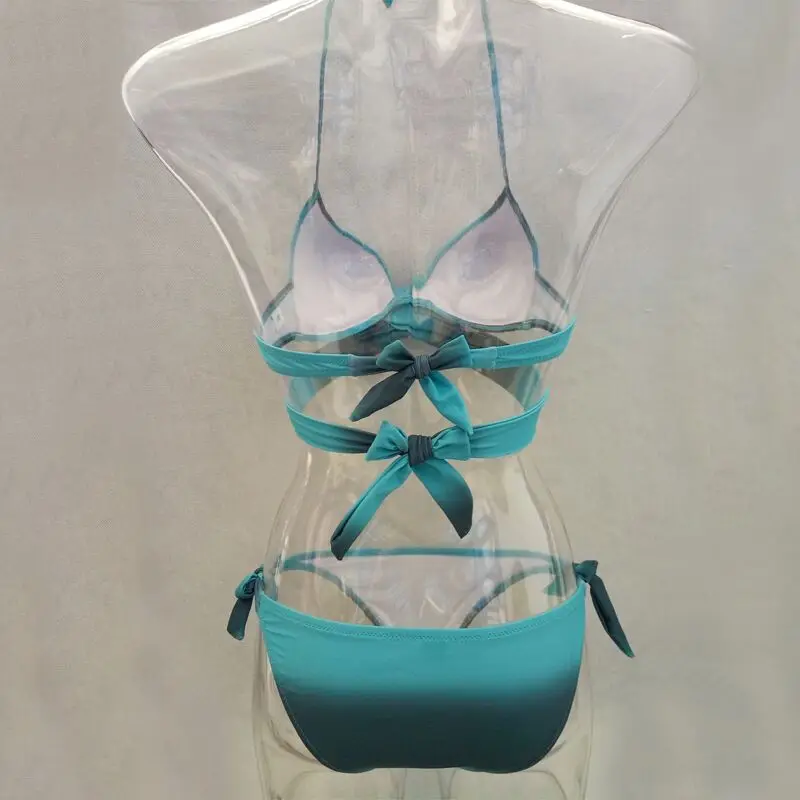 Для женщин крест ремешок комплект бикини Градиент Крест ремень многоцветные