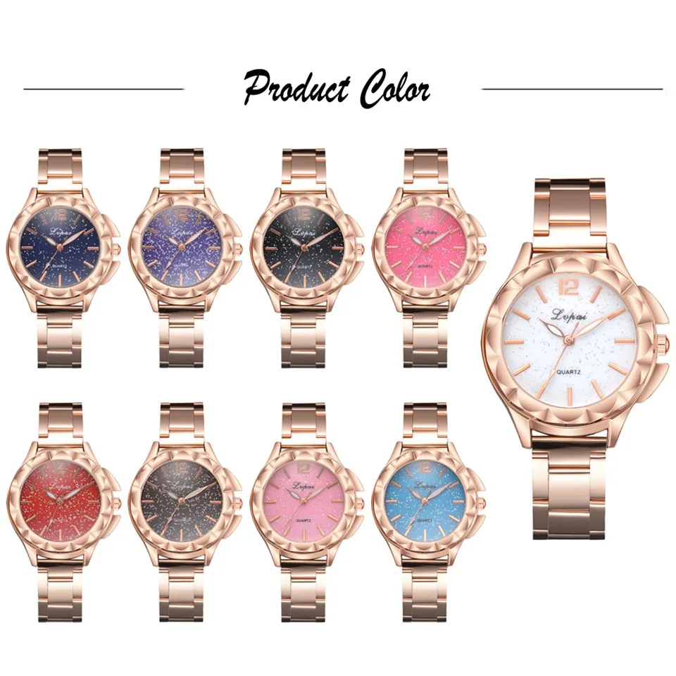 Лидирующий бренд роскошные стальные часы для женщин розовое Спортивное деловое