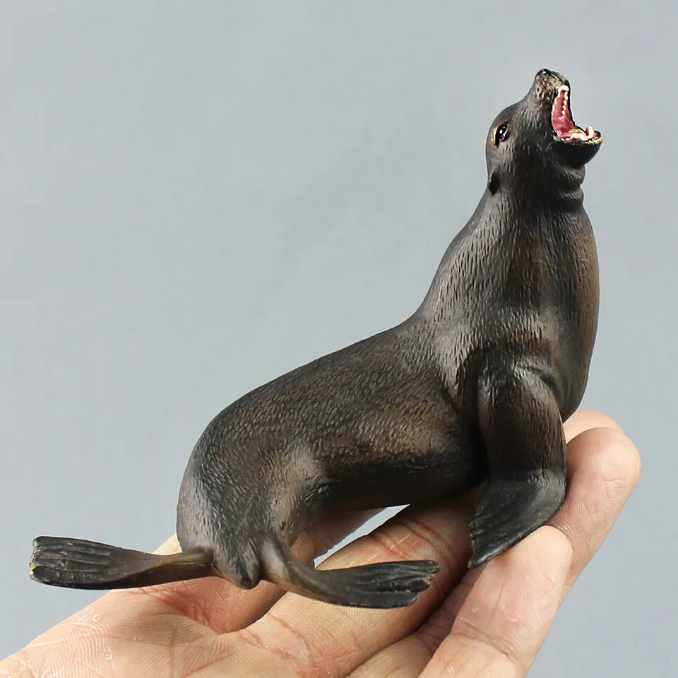 Однотонные пластиковые морские львы семейные модели реалистичные фигурки