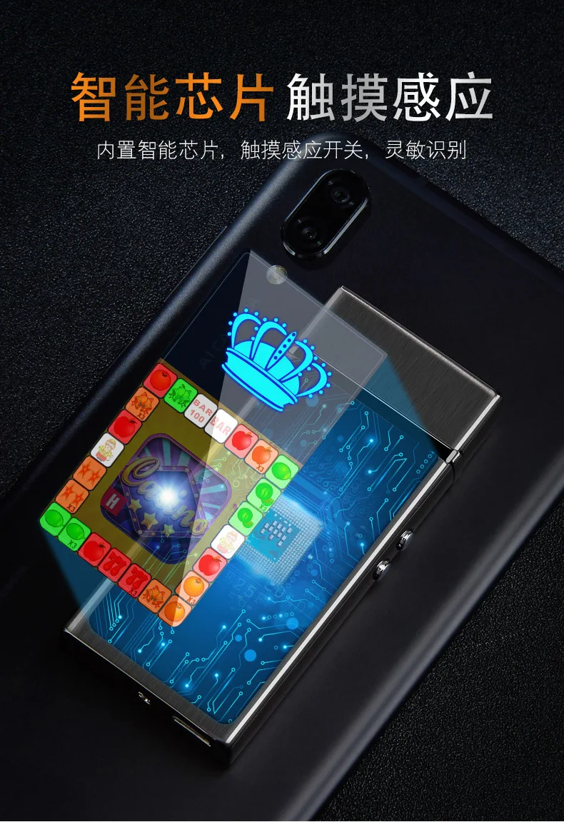 Новая Металлическая ветрозащитная игровая машина USB зарядка Зажигалка двойная дуга импульсная развлекательная Зажигалка для сигарет подарки для мужчин