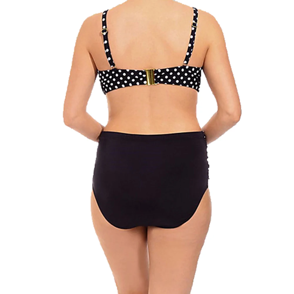 Hibkn women bikini push up plus size xxxl 4xl 5xl large 2 piece swimsuit high waist woman dot vintage set | Женская одежда