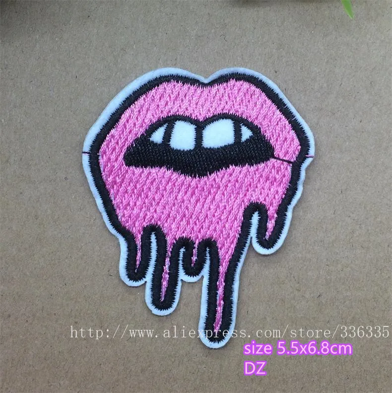 10 шт. вышитые Мультяшные нашивки с надписью ртом красочными сердцами аппликации