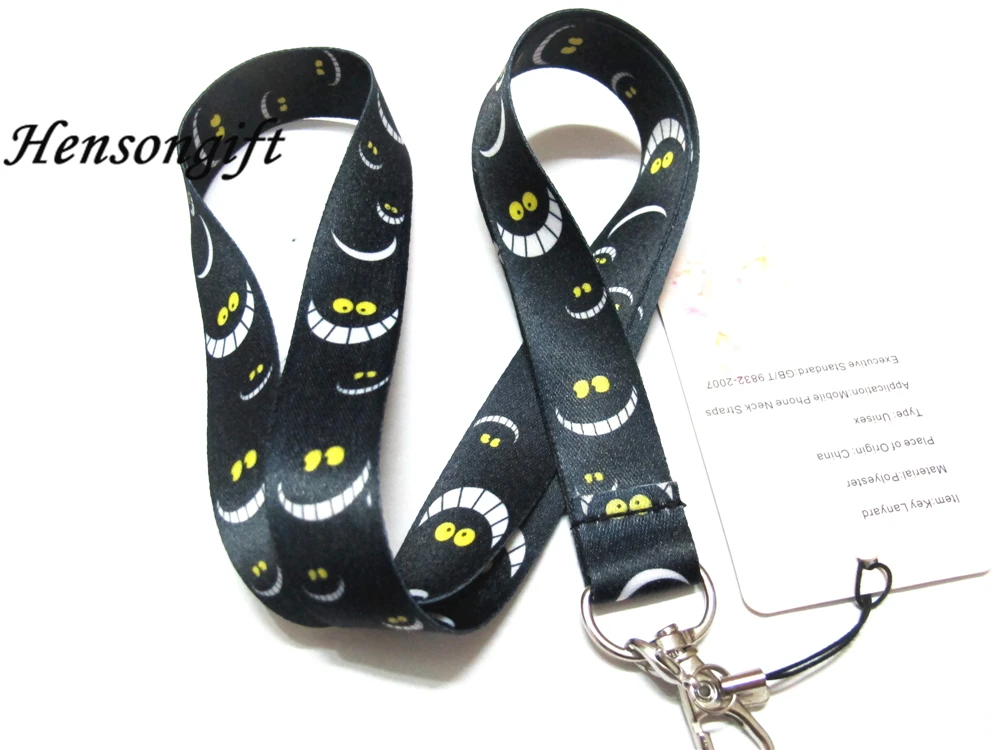 Hensongift Мальчики кот ключ талреп ID бейдж держатели мультфильм улыбка лицо телефон шейный ремень