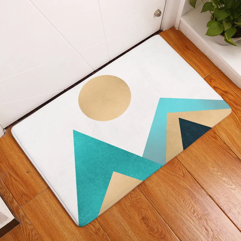 Пейзаж скандинавский Противоскользящий дверной коврик Водонепроницаемая