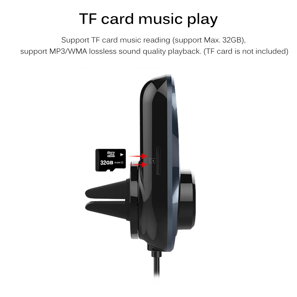 Автомобильный Bluetooth fm-передатчик 3.4A двойной USB зарядное устройство Автомобильный fm-адаптер громкой связи TF карта