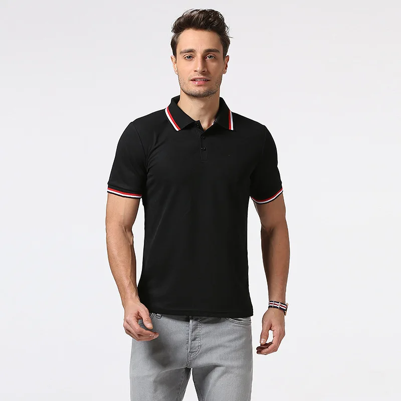 

Men stitching embroidery printed Polo shirt men's Polo shirts with short sleeves of leisure fitness man