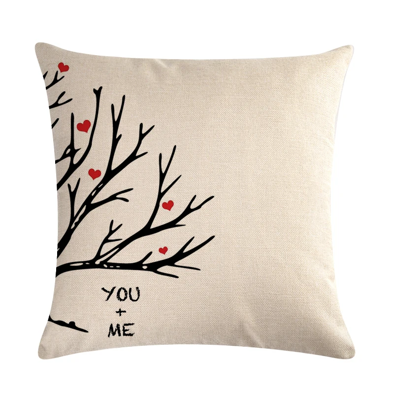 45*45 Cm Simple Couple Cushion Cover Suitable for Home/Automobile Decoration Linen/cotton Square Sofa | Дом и сад