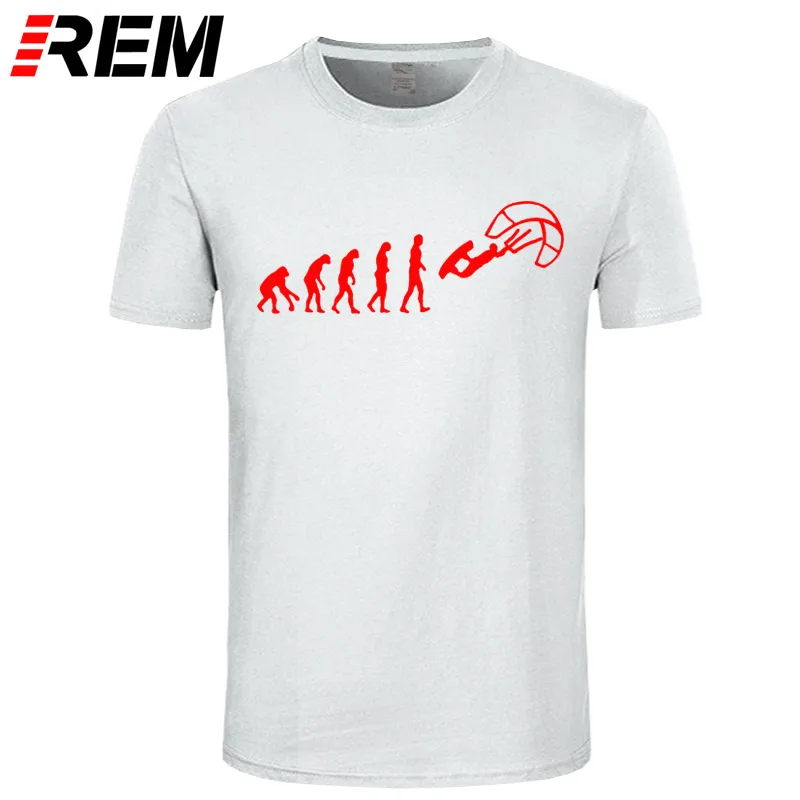 REM Funny Kitesurf Shirt-Kite Surfinger Evolution Kite Boarding, хлопок, футболка классная с принтом, облегающая футболка с буквенным принтом - Цвет: white red