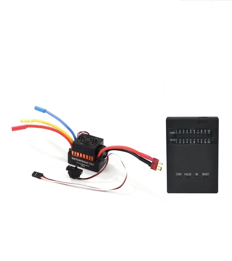 Водонепроницаемый 60A ESC + комбинированная программная Карта подходит для 1/10 RC