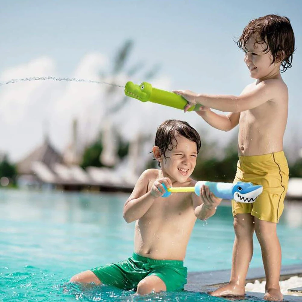 

Water Gun 4PCS Foam Shark Crocodiles Shaped Water Gun Toy Kids Summer Soft Water Toy For Kids Children Outdoor Games Water Gun