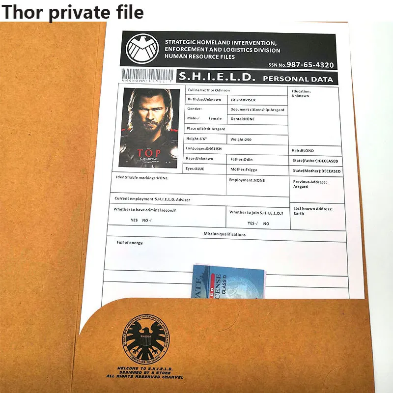 Style D Новые мстители: Endgame Железный человек Tony Stark частный файл Тор Капитан Америка папка крафт-файл для документов аксессуары косплей реквизит - Цвет: Style D