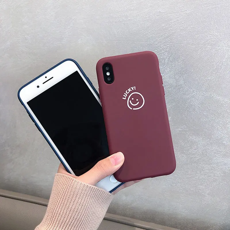 Простой Смайл Телефон чехол для iPhone 6 6s 7 8 Plus Модный пар XS Max XR X Милая силиконовая