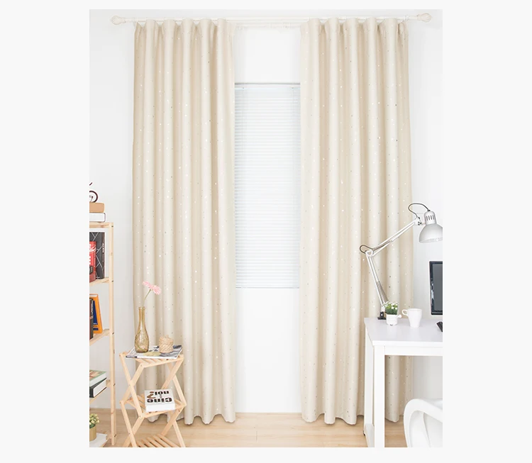 Темно-синие шторы со звездами для детской спальни светонепроницаемые комнаты