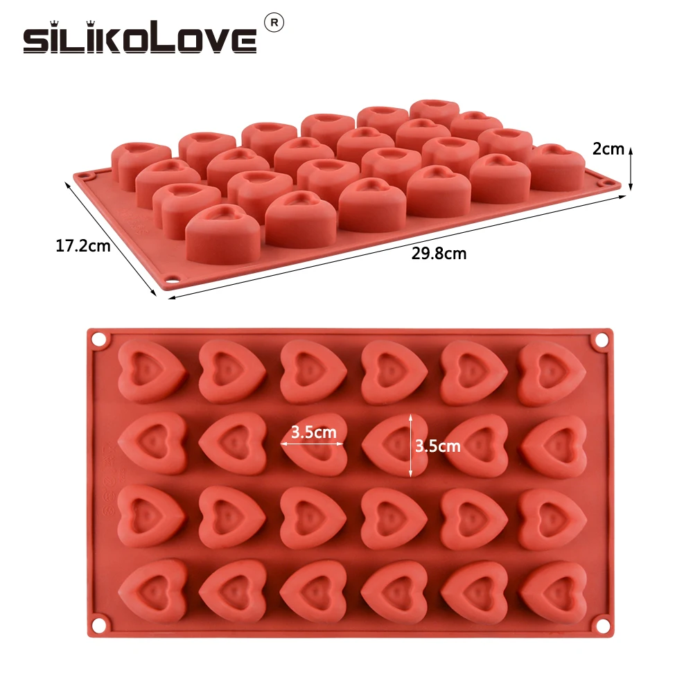 Silicolove Love форма сердца 24 полости формы шоколада силиконовая для выпечки украшения