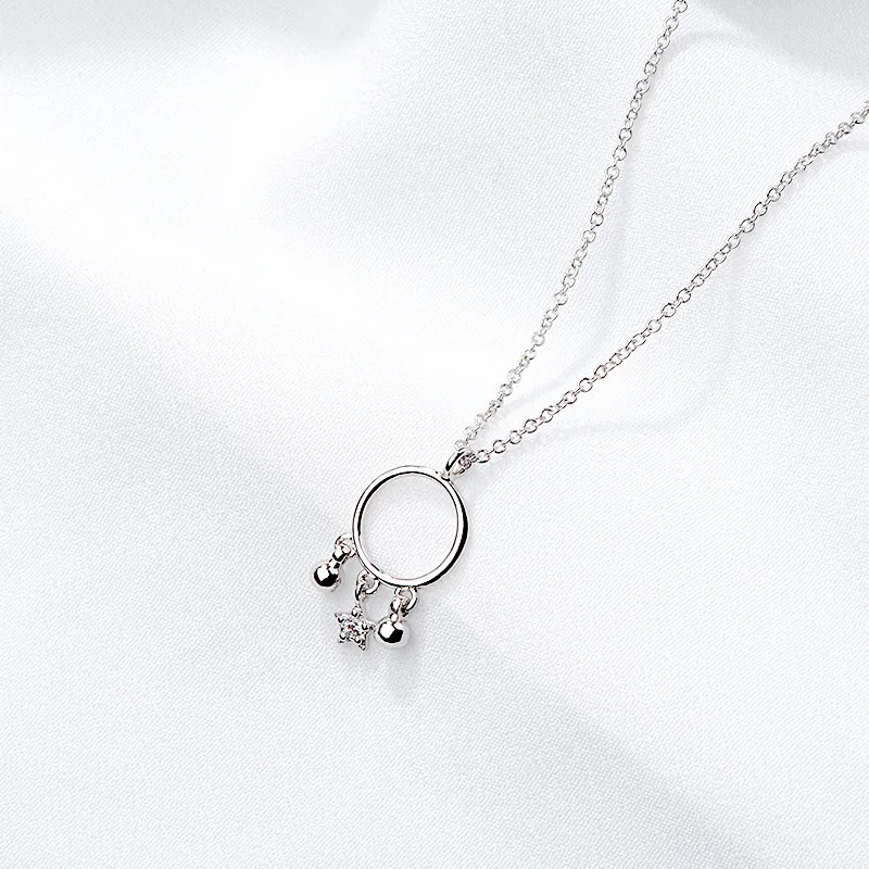 

FENGLI Elegant Dreamcatcher Silver Color Necklace for Women Symmetry Temperament Hollow Shape Necklace Pendant Female Gift