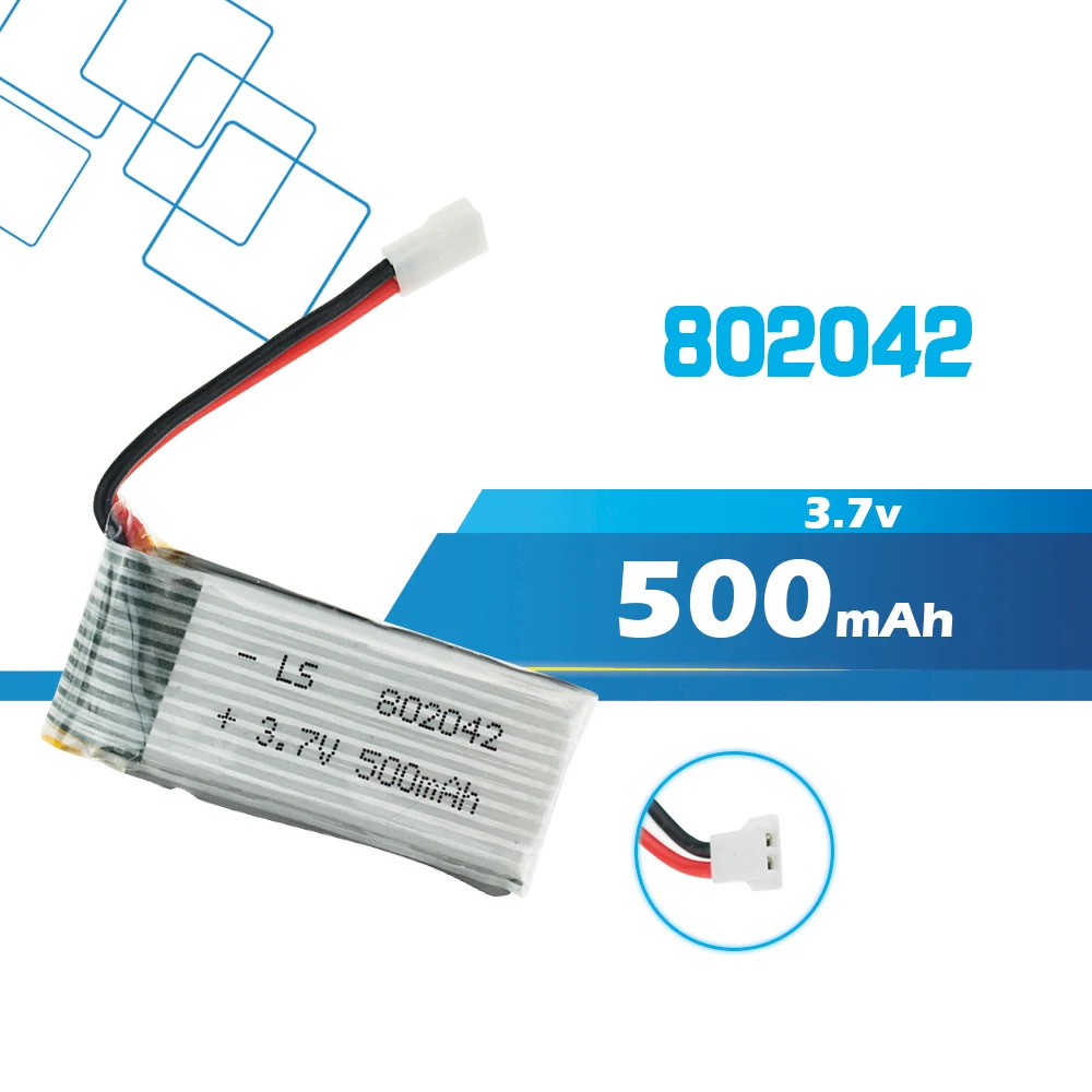 3 7 в 500 мАч 802042 Lipo Батарея для Eachine E50 СИЦ H37 H31RC Запчасти дрона квадрокоптера|lipo