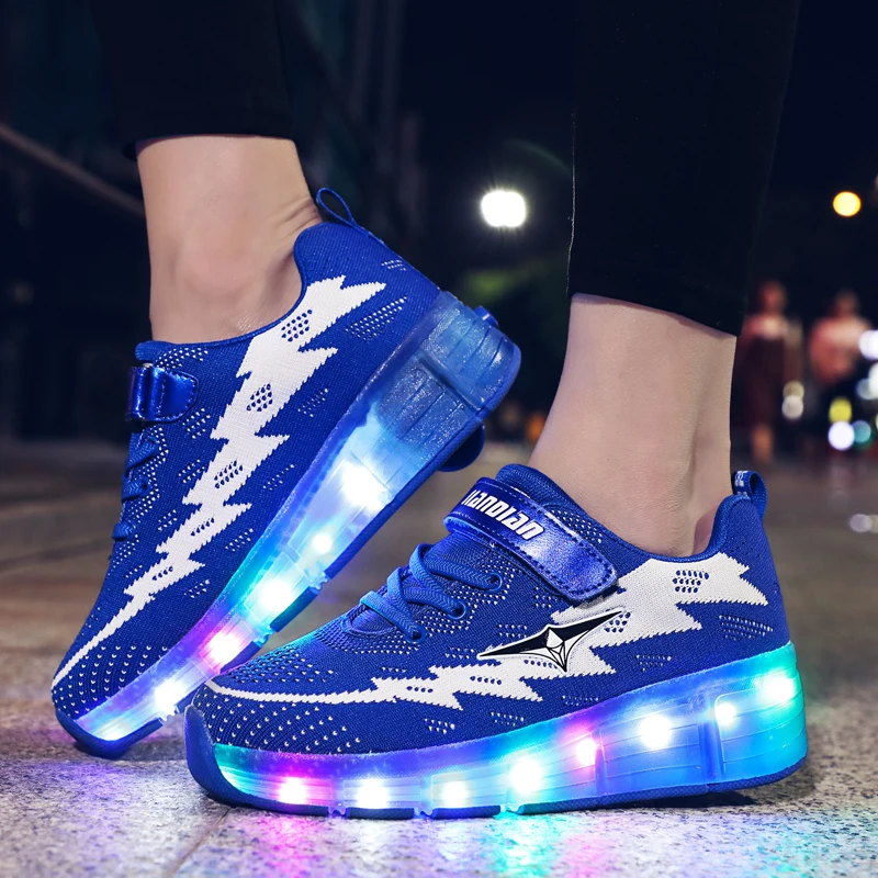 Heelys usb зарядка светодиодный светильник кроссовки два колеса мальчики девочки роликовые коньки повседневная обувь с роликом детские спортивные ботинки для девушек