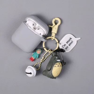 AS-8 Мода Аниме Хаяо Миядзаки 3D брелок Тоторо для Apple Airpods беспроводной синий чехол для наушников с фигуркой игрушки брелоки подарок - Цвет: AS-8