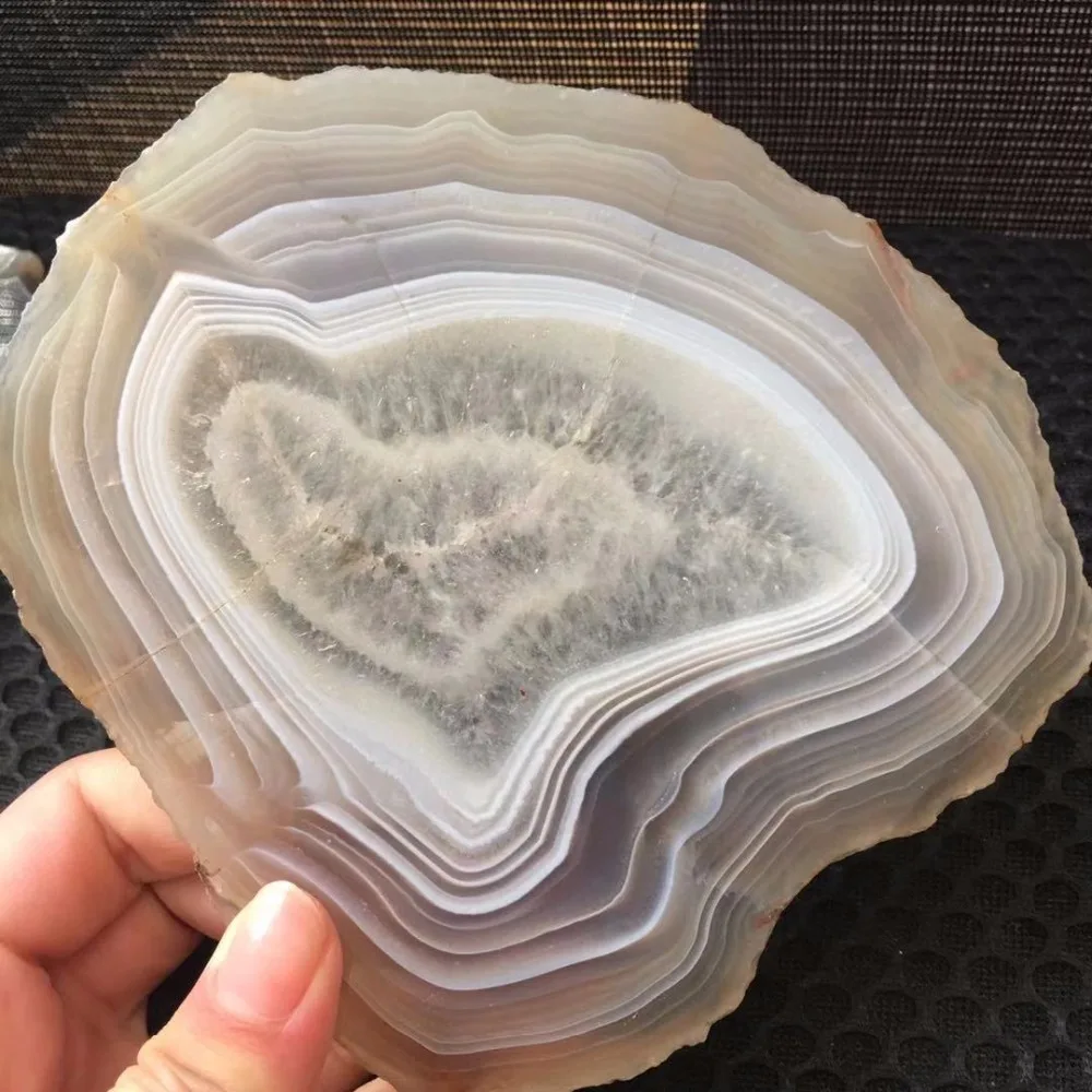 1 шт натуральный мадагаскарский Агат кусочек минеральный камень Geode Druzy ломтик настольная лампа украшение камня случайный 300-350 г