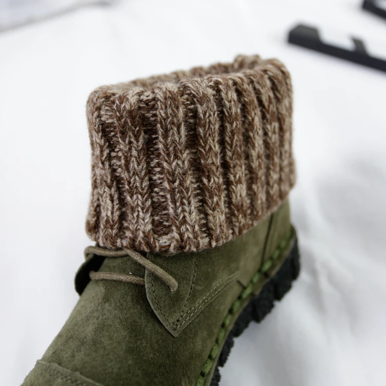 

Careaymade-New real leather boots, comfortable soft soles women's singles boots, sweaters handmade schools wind Martin boots