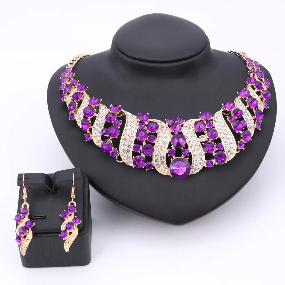 Роскошные свадебные аксессуары для невесты эффектные Ювелирные наборы женщин