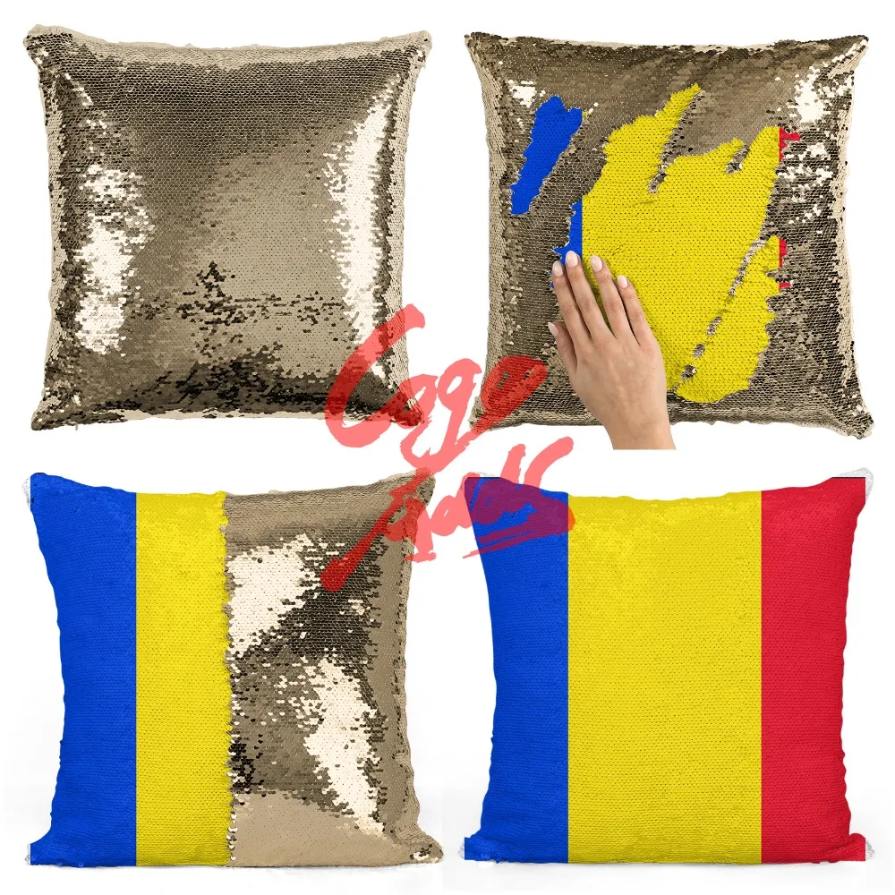 Румыния Декоративные диванные подушки Реверсивный Русалка блесток Подушка