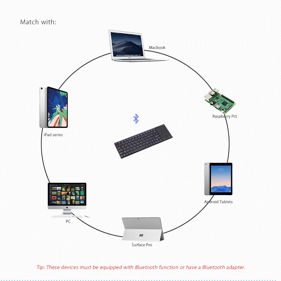 Rii i12 Bluetooth беспроводная клавиатура с тачпадом мышь для iPad Pro/Android планшетов/ПК мини клавиатура для Windows