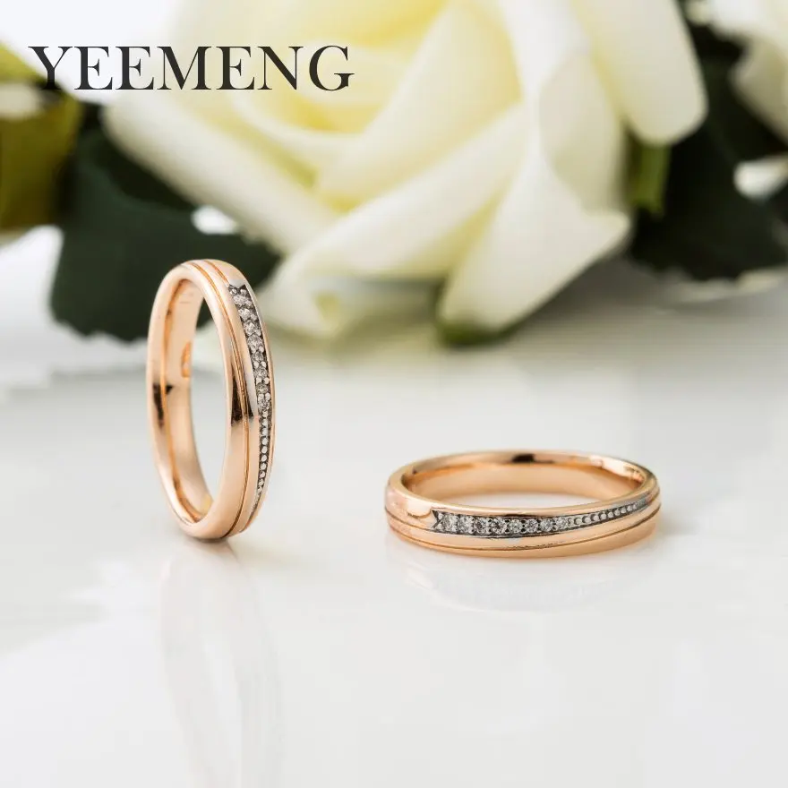 gold color YEEMENG Золото Цвет одежда высшего качества простой кубический циркон любителей Обручальное кольцо ювелирные изделия Полный размеры - Цвет основного камня: gold color