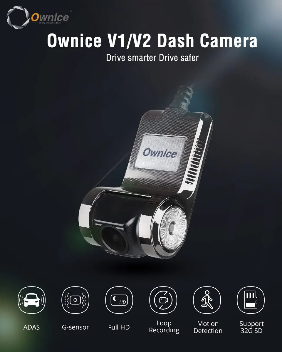 Ownice V1 V2 Mini ADAS Автомобильный видеорегистратор Carmera Dash Cam Full HD1080P Автомобильный видеорегистратор g-сенсор видеорегистратор ночного видения аксессуары