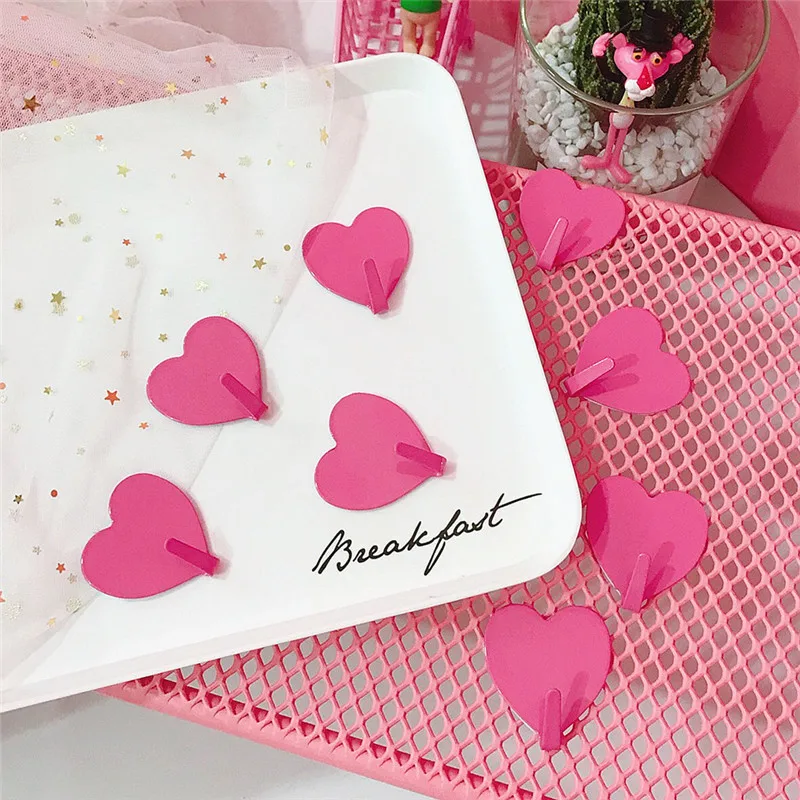 Корейский милый розовый крючок в виде сердца Простой креативный семейный