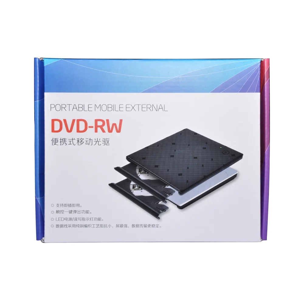 Deepfox 3 0 DVD RW оптический привод проигрыватель CD/DVD ROM внешняя Запись записывающее