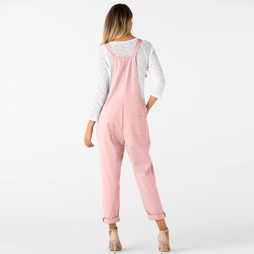 Комбинезон для женщин Свободный комбинезон свободные длинные Комбинезоны с