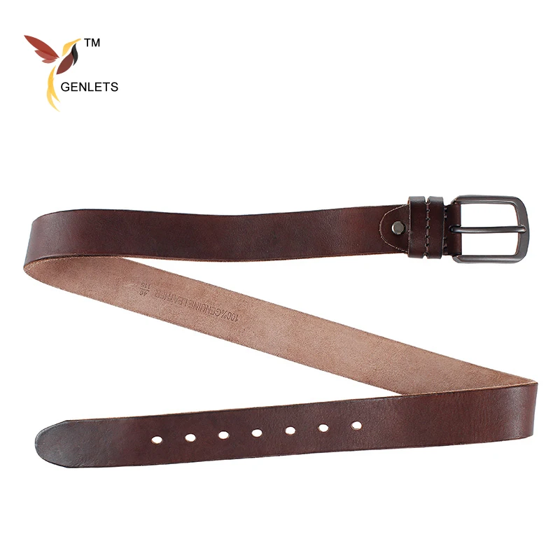 Кожаный ремень для мужчин из натуральной коровьей ремни Жан пряжкой ремешок
