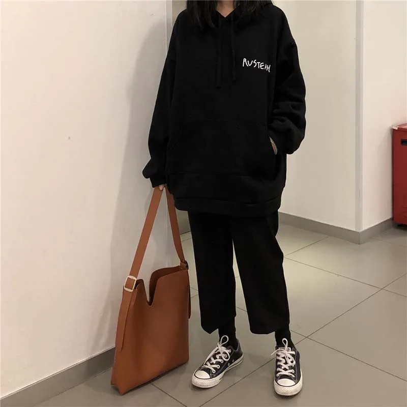 NiceMix Осенняя Толстовка Харадзюку, Женская толстовка с мультяшным принтом Kawaii, свободная рубашка оверсайз, женская одежда, Sudadera Mujer
