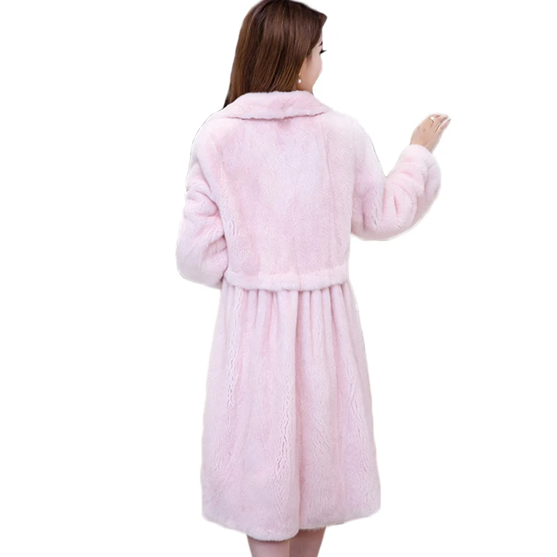 Женская туника из натуральной кожи LVCHI розовая норковая шуба натурального меха