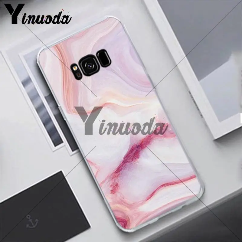 Цветной чехол Yinuoda с мраморной текстурой для Samsung S5 S6 S7 S8 S9 S6plus S7plus S8plus S9plus S6edge S7edge