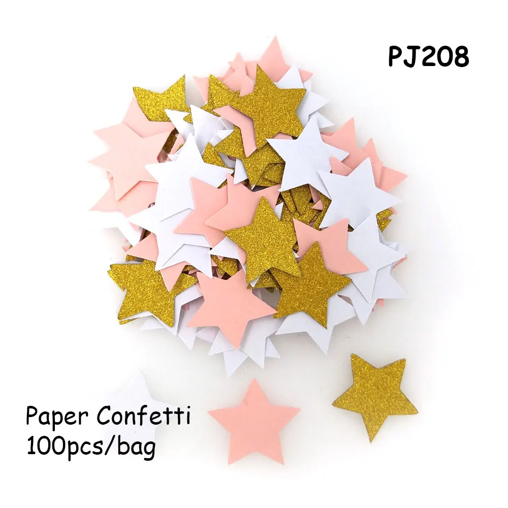 PJ208 pnk whit gold 3 см, конфетти babyshower с днем рождения, конфетти, украшение для свадебного стола, конфетти 1 s, украшения для дня рождения, конфетти - Цвет: PJ208 pnk whit gold