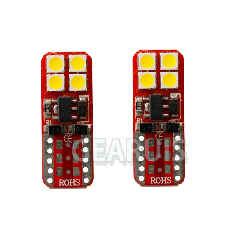 10 шт. T10 Светодиодные лампы 1 Вт Неполярные 168 501 W5W LED 8 smd 3030 клинового внутреннего