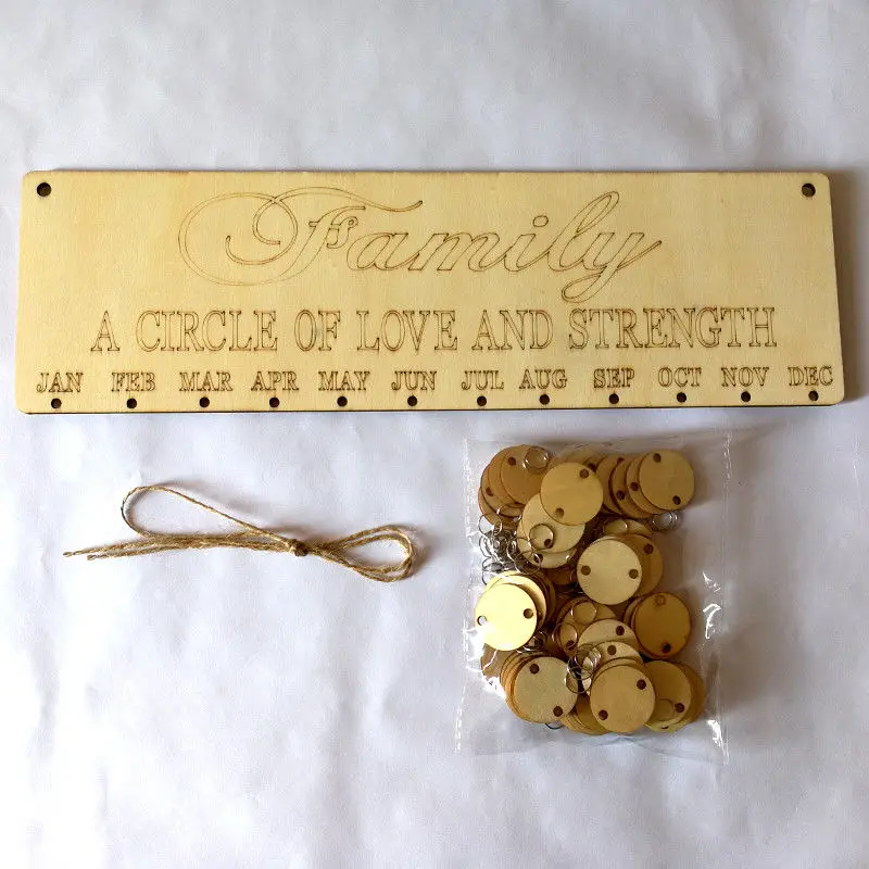 Hot Selling 2018 Wood Home Decor Reminder Board Sign Special Dates Calendar | Дом и сад