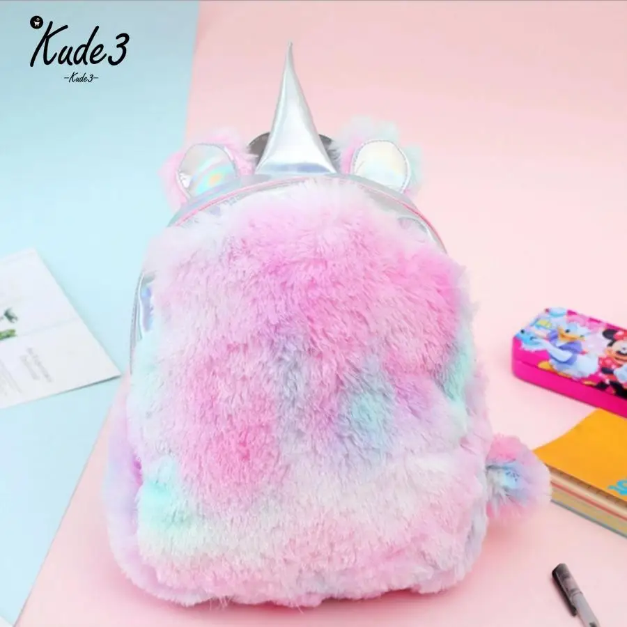 Плюшевые Единорог рюкзаки с голограммами женские лазерные мини двойная сумка на