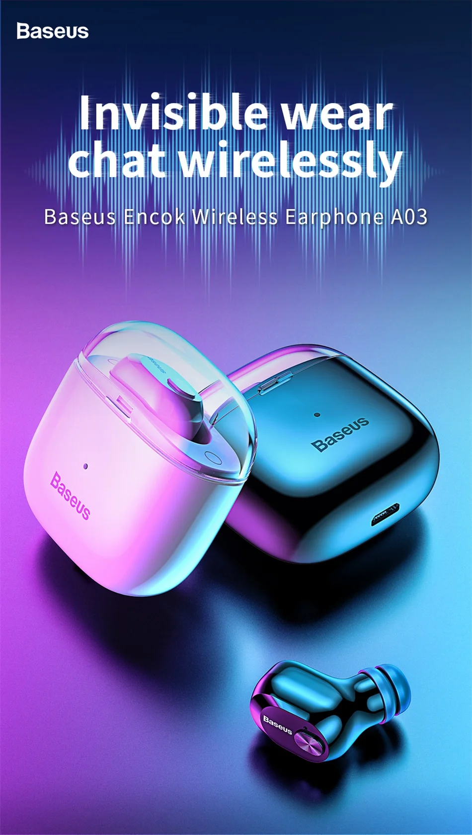 Baseus A03 Bluetooth наушники беспроводные наушники спортивные TWS Bluetooth 5,0 гарнитура с микрофоном для iPhone Xiaomi huawei наушники
